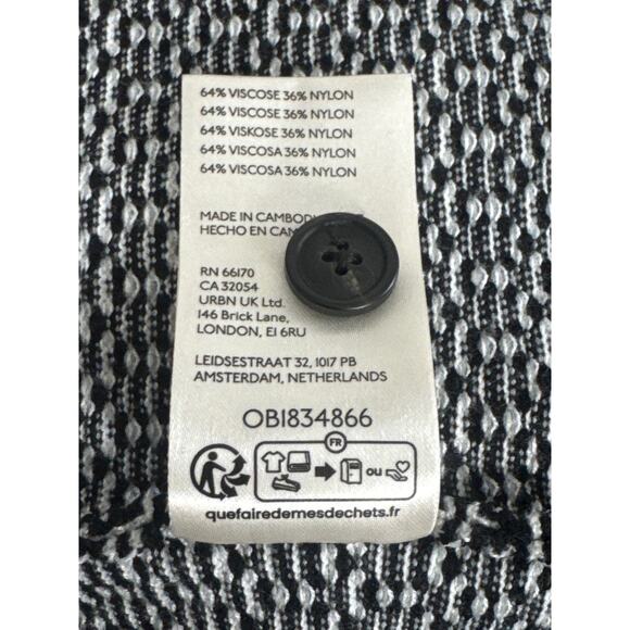 Anthropologie‎ Maeve Plunging Long Sleeve Polo Cardigan Black and Cream Size XXS - Picture 6 of 10